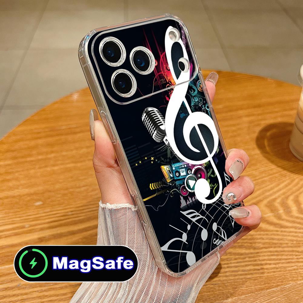 

Musical Note Staff Mobile Phone Case for iPhone 17 16 15 14 13 12 11 Air Pro Max Plus Mini Magsafe Clear Colorful Cover Luxury iPhone17