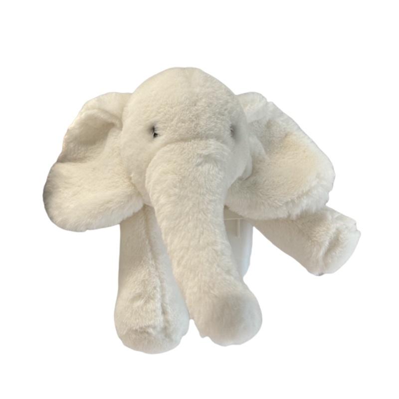 Ins Soft And Realistic Grey And White Elephant Plush Toy For Babies And Kids