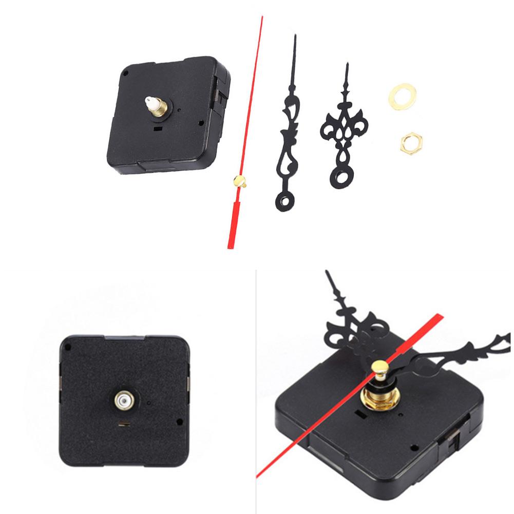 Black Silent Quartz Clock Movement Replacement 12mm Shaft for DIY For Wall Clock Assembly Hour Minute Second Hands