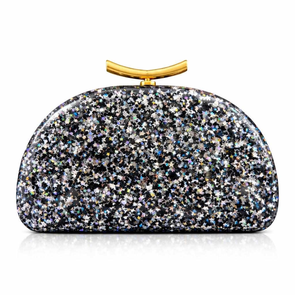 Sac bandoulière oblique pour femme, Sac acrylique forme coquillage spécial, Pochette de mode pour mariage et dîner