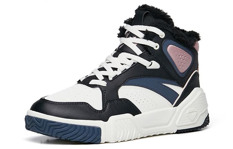 Women's Sneakers Anta Flame Abrasion Resistant High top Skateboard Shoes Women's Black White Purple