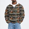Men's Fall Winter Flannel Christmas Print Sweatshirt for Casual and Holiday Wear