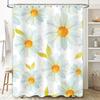 Blue White Daisy Shower Curtain Bathroom Decoration Printing Waterproof Polyester Fabric Floral Decorations Home Decor Wall Hang