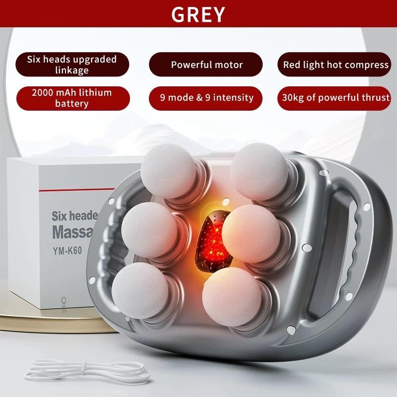 6 Heads High Frequency Vibrate Relaxation Body Massaging Machine Electric Massage Gun Handheld Deep Tissue Percussion Massager