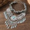 Retro Ethnic Water Drop Tassel Necklace and Sweater Clavicle Chain Accessories