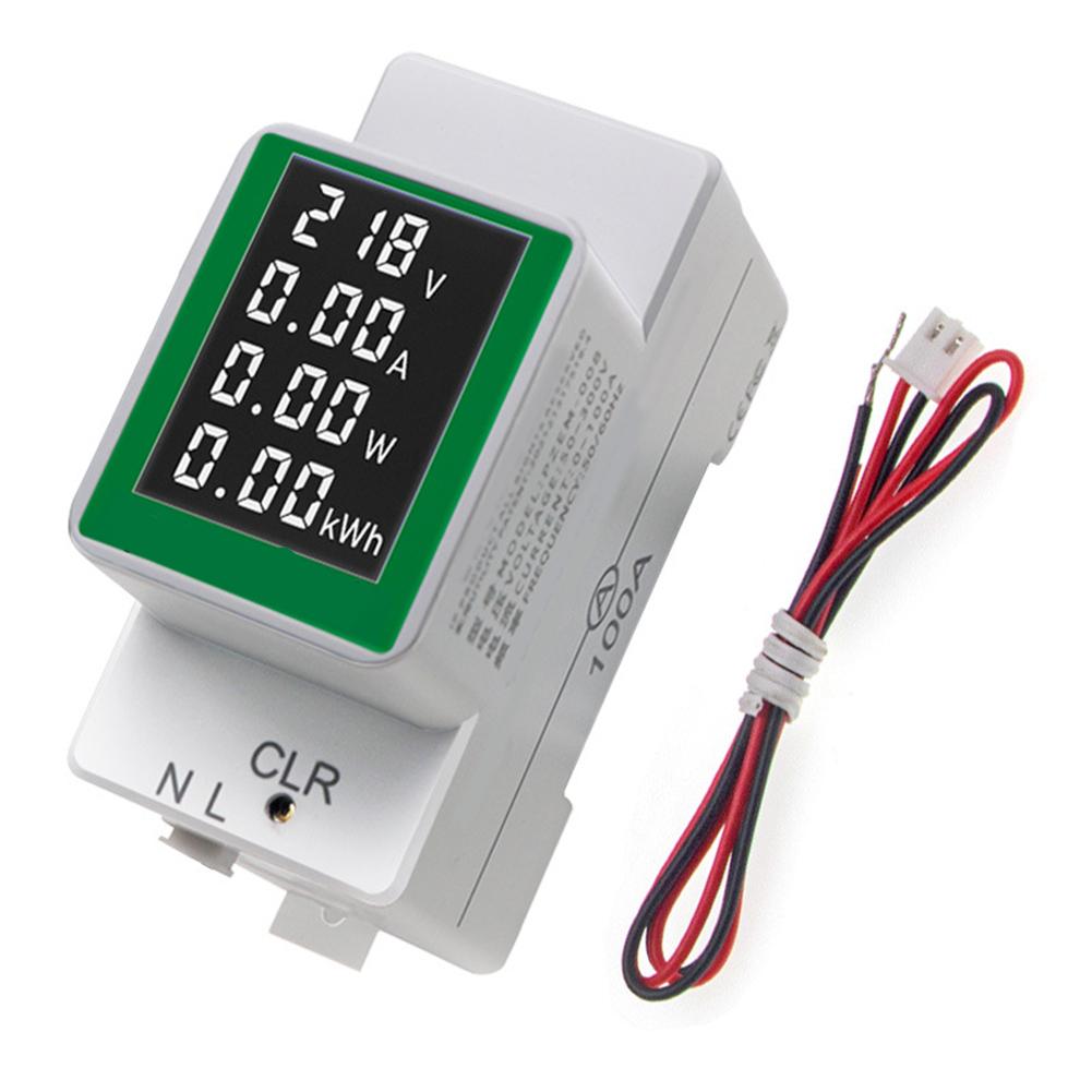 1pc PZEM-008AC Digital Display Digital Din Rail Electricity Meter KWh Monitor 50-300V For Electronics Repair