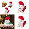 Cute Christmas Santa Claus Plush Doll Toy With Wrist Paddle Bracelet For Children 25cm Height