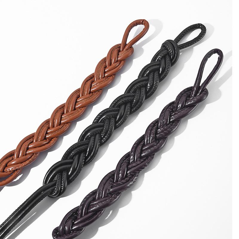 New Fashionable Minimalist and Unique Black Waist Cord A High-End Trendy Slim Belt to Pair with Dresses Women's Slim Belts