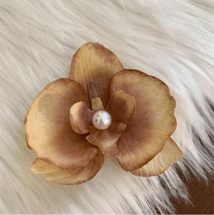 Bohemia Orchid Flowers Samll Hair Clips Hawaii Summer Flowers Hair Clips Hairpins Barrette For Wedding Party Hair Accessorie