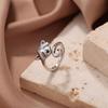 Anello Gatto Geometrico Europeo & Americano, Design Aperto Regolabile, Ornamento Animale Lavorato a Maglia per Dita.