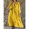 Loose Stand Collar Button Long Dress Loose Lapel Button Long Dress Female
