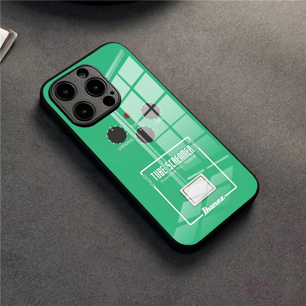 Fashion Effect Box Guitar Phone Case For 17 Pro Max IPhone 16 Pro 14 12 11 13 Mini X XR XS 15 Plus SE Glass Cover