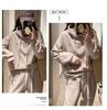 Korean Style Women's Hooded Sweatshirt & Joggers Two-Piece Set with Letter Embroidery