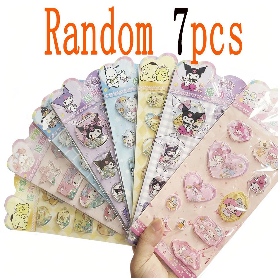 Sanrio Black Beauty Swing Water Sticker Boy Girl Cartoon Cute 3D Glitter Diy Scrapbook Decoration Sticker