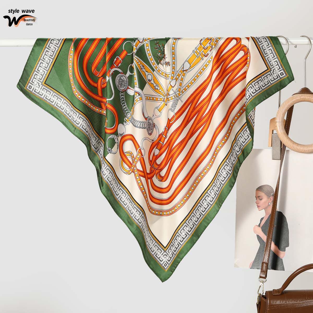 70CM Versatile Imitation Silk Scarf - Four Seasons Multi-functional Neck & Hair Tie 70x70CM