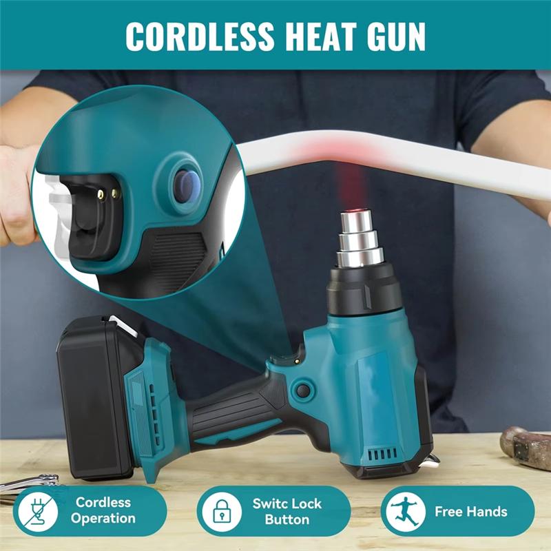 AD23-Cordless Hot Air Tool For  18V 20V BL1830 Battery 350W Rated 990°F Hot Air Tool Kit With LED Display