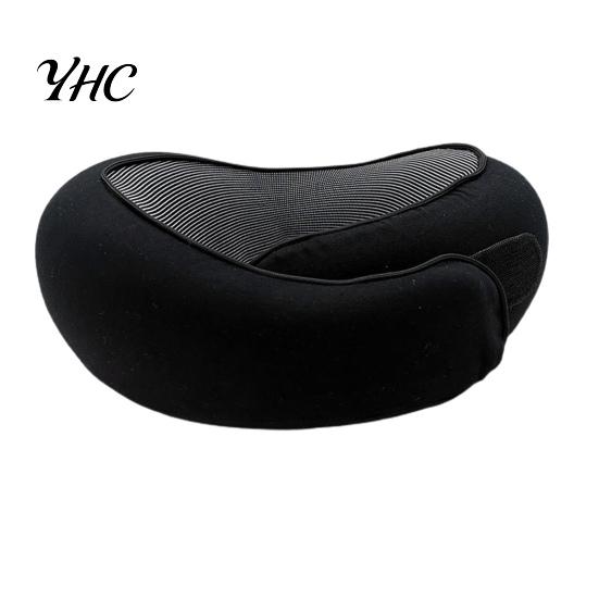 Adjustable Neck Pillow Memory Foam Travel 360 Degree Support U-Shaped Car Airplane with Fastener Tape Nap чёрный