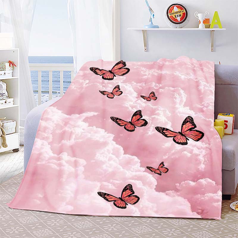 Coperta Morbida A Forma Di Farfalla 127x101 Cm | Pile Flanella Caldo | Decorativa Per Divano E Letto | Regalo Donna - 2