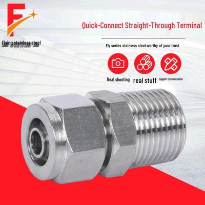 Quick-Fit Straight-Through Air Tube PU/PTFE Connector with Lock Nut