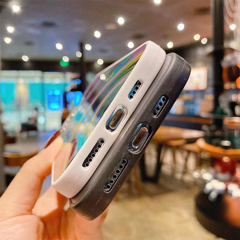 A12 Case On For Samsung Galaxy A12 Cover 6.5'' Bumper Gradient Rainbow Aurora Laser Back Cover For Samsung A12 A 12 A125F SM-A125 Soft TPU Phone Cases