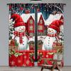 2Pcs Christmas Sheer Curtains For Living Room Tree Snowman Window Curtain For Living Room Dining Room Bedroom Curtain