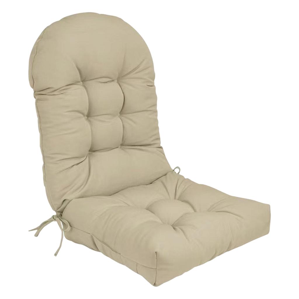 Soft Brushed Fabric Lounge Chair Cushion 110x50cm Thick Padded Seat and Backrest Cushion with Ties for Outdoor and Indoor Use