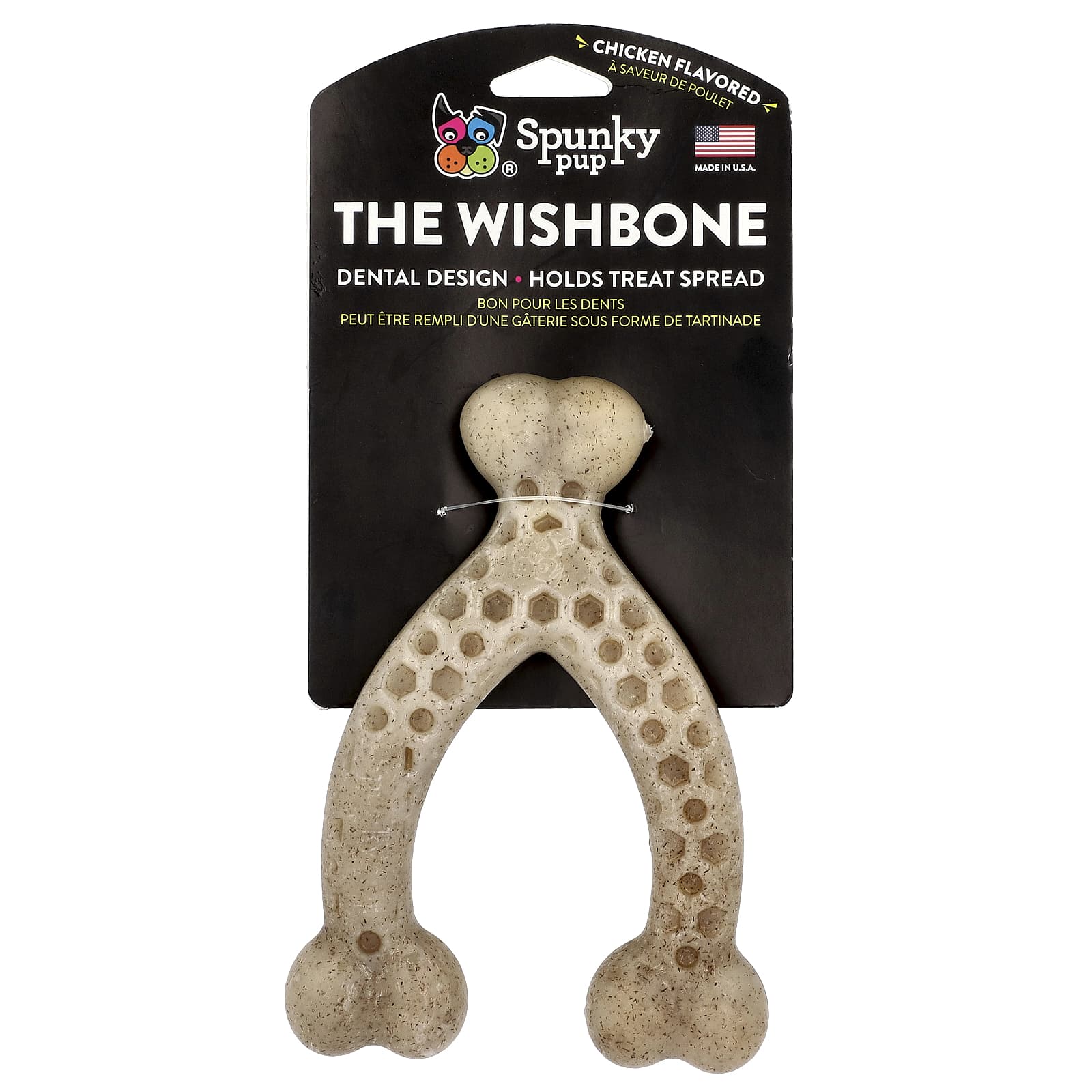 

Spunky Pup, Wishbone, Chewable Toy, Large, Chicken, 1 Toy