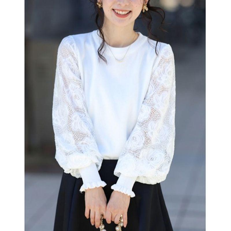 

European Crew Neck Splice Sweater Fake Two-Piece White One size