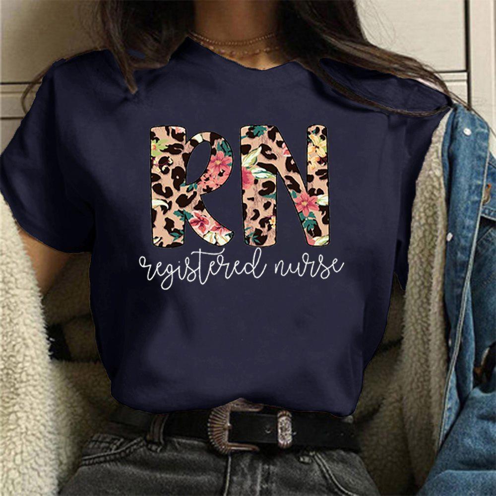 Fashion International Nurses' Day Rn Registered Nurse Print Graphic T Shirt Unisex Fashion Casual Short Sleeve Shirt Tee