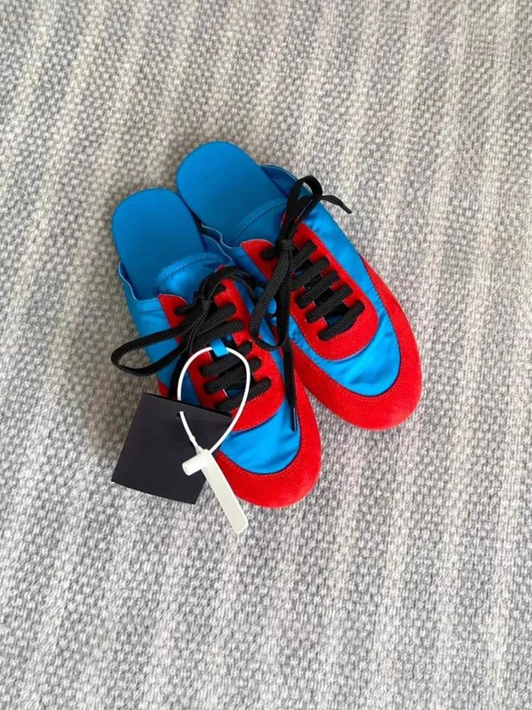 Women's Mules Round Toe Elastic Band Flat Sole Women's Slippers Leisure Daily Cover Toe Fashion Personality Zapatillas De Mujer