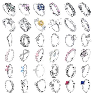 2025 New 925 Sterling Silver S925 Logo Rings Star&Moon Paw Tie Fit Lover's Holiday Gift Jewelry Women