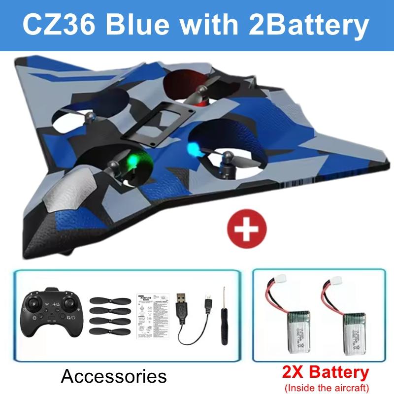 Multifunctional Aircraft Foam Stunt Glider Electric Fighter Remote Control Airplane Helicopter with Lights 2.4G Radio Fall Resistant Plane Toys Gifts