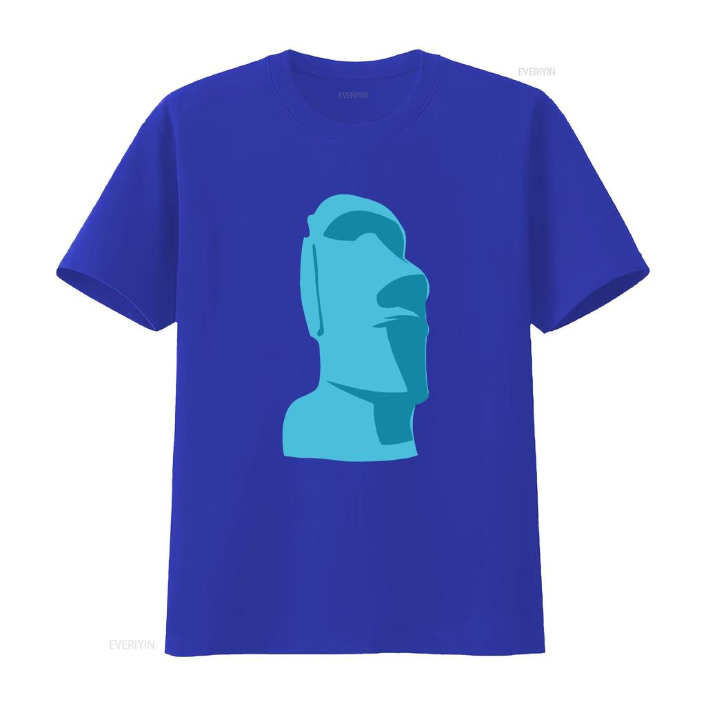 Moai T Shirt Easter Island Tiki Rapa Nui Statue Hawaii Polynesian Totem  Vintage Washed Graphic Soft Homme Casual Slightly