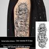 Mutige Blume Kräuter-Tattoo-Aufkleber: Flamme, Schild, Wolf, Stier - Retro Street Chicano Stil.