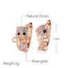 Kinel Cute Cat Drop Earrings For Women Zircon Full Paved Romantic Party Stud Earring Gift