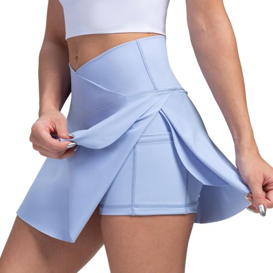 Women Tennis Skirt with Pocket High Waisted Golf Skort Summer Casual Athletic Sports Running Pickleball Workout Skirt with Inner Shorts