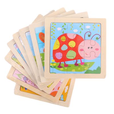 Juego de Rompecabezas de Madera para Niños 4 Piezas 11 cm/4,33 pulgadas Patrón de Animales y Vehículos de Dibujos Animados Juguetes Educativos Montessori para Niños Juegos TMZ