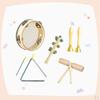 5 Pieces Musical Instruments Set Educational Toy Wooden Percussion Creative Natural Wood