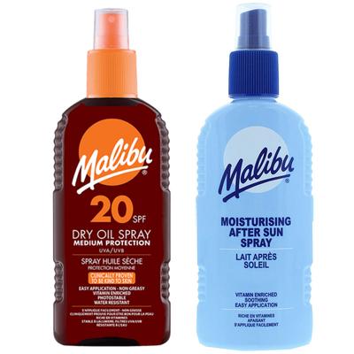 Malibu SPF20 Tanning Oil 200ml + After Sun Spray Balm 200ml