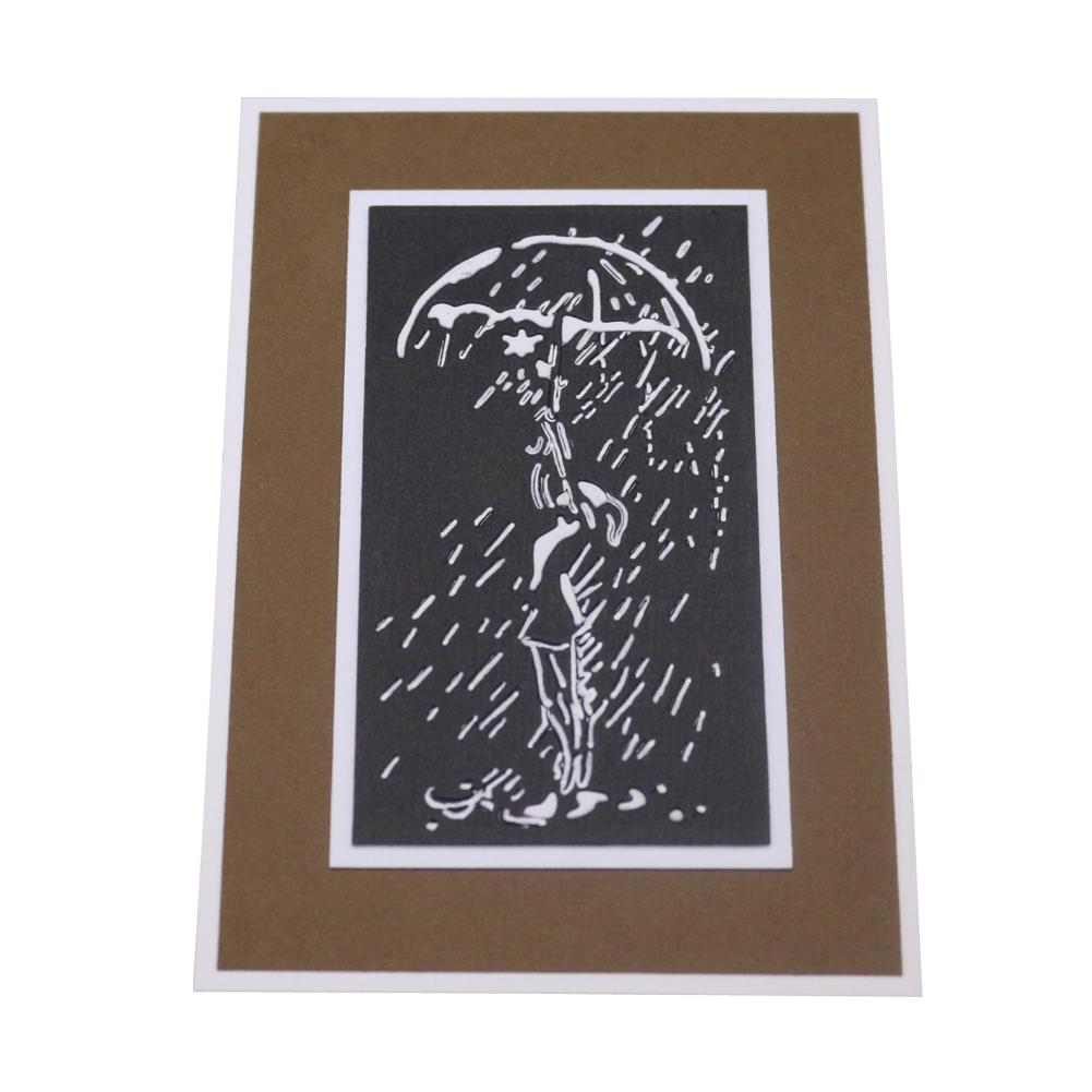 Raise the Umbrella High Frame Metal Silvery Stencil Embossing Cutting Dies For Diy Scrapbooking Paper Album Cards Making