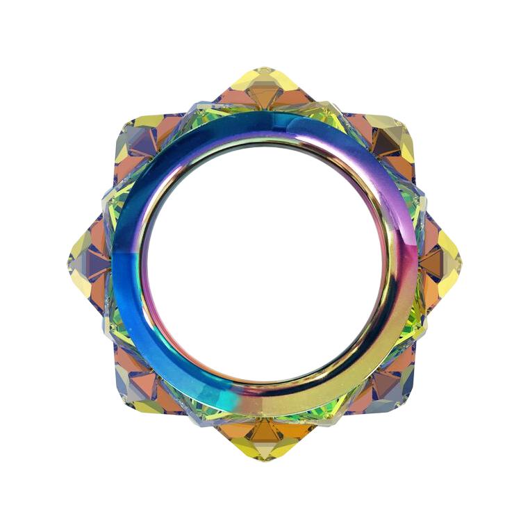 Swarovski Curiosa Inlaid Design Aluminum Crystal Ring Women rings Multicolor 5610821 Box (Random Color)