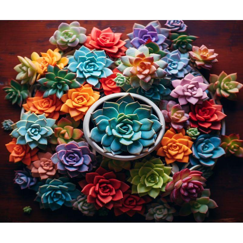 5d DIY Diamond Painting Full Square Succulent Plants Diamond Embroidery Beads Sets Mosaic Flower Rhinestone Picture