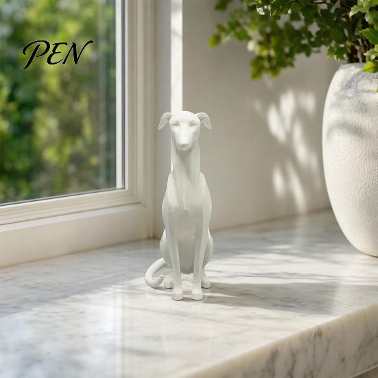 Pet Lover Gift 3D Printed Huibiti Dog Figurine, Simulated Sitting Shape Model, Delicate Hair Compact Sculpture Texture, One-Piece Molding, Mini