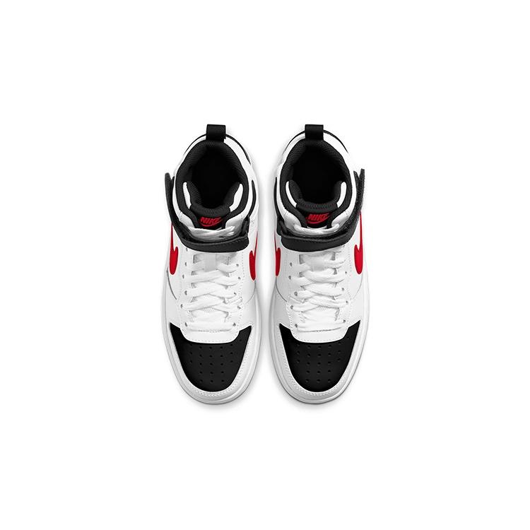 (GS) Nike Court Borough Mid 2 'White University Red' Kids' CD7782-110