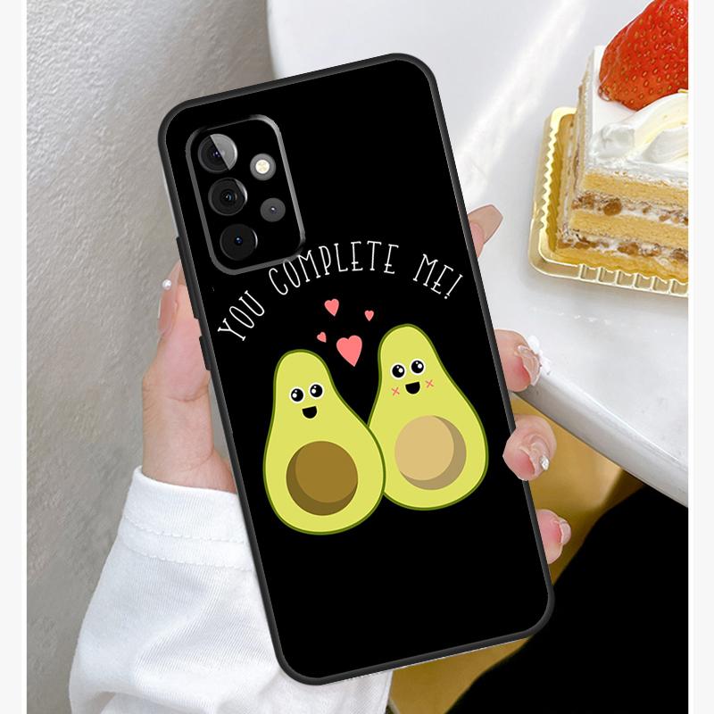 Funny Cartoon Avocado Case For Samsung Galaxy A55 A35 A15 A14 A34 A54 A73 A53 A33 A23 A13 A12 A32 A52 A51 Cover