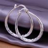 Fine 925 Silver Luxury 5cm Big Circle Hoop Earrings For Women Charms Original Designer Party Wedding Jewelry Gifts