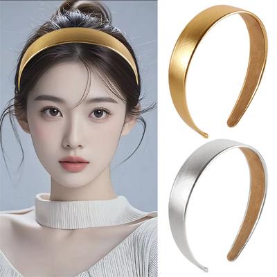 1/2pcs 3CM Able Silver Gold Leather Headbands for Woman Daily Hair Accessories Thin Hairbands for Lady Girls Headpiece