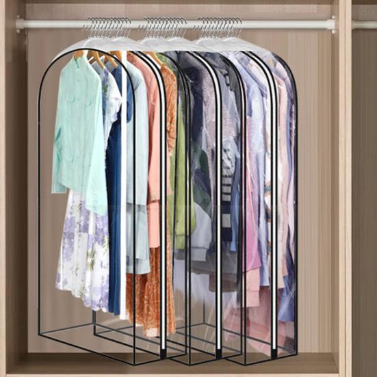 Garment Bags for Hanging Clothes Dustproof Clear Suit Bags with Side Zipper Gussets Waterproof Travel Dress Bags for Closet Storage Moving