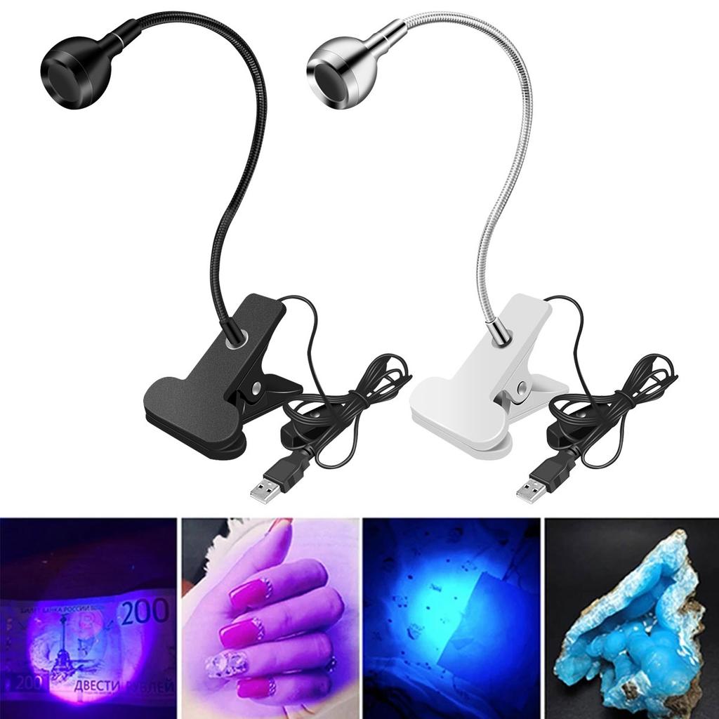 3W LED Ultraviolet Light with 4 Dimmable Brightness Flexible Lamp USB-powered UV Gel Curing Lamp for Fluorescent