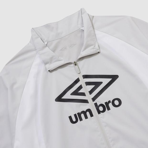 Umbro Double Cut Big Logo Stand Neck Short Sleeve Jacket Light Gray (Uq221Sjk53)